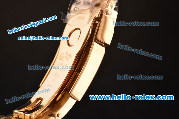 Rolex Daytona Swiss Valjoux 7750-SHG Automatic Gold Case/Strap with Diamond Bezel - Black Dial - Click Image to Close